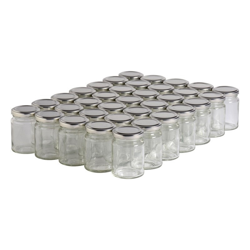 35 Pots Verre Droits 125g 106 Ml Avec Couvercle To 48