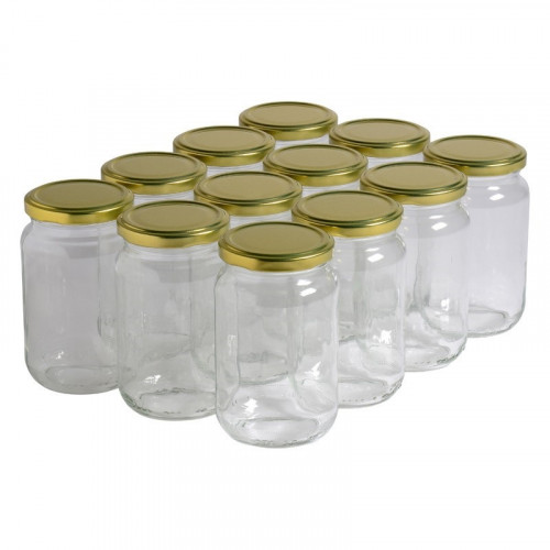 12 pots verre 500 g (370 ml) avec couvercles TO 63