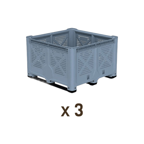 Lot de 3 palox plastique 100x120